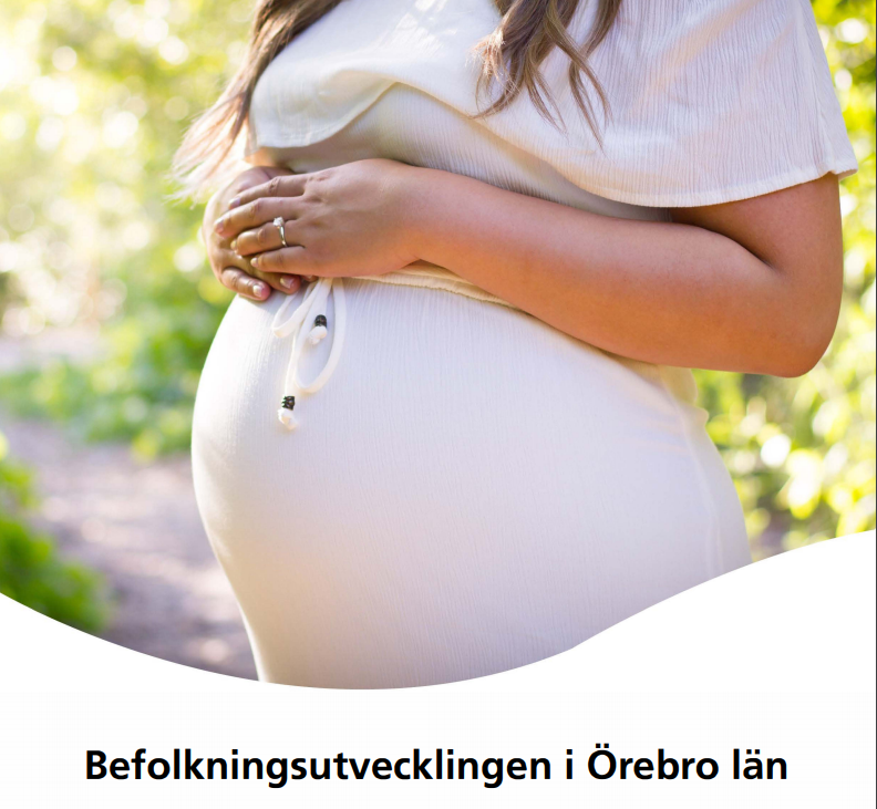 En gravid kvinna pryder omslaget på rapporten om befolkningsutvecklingen under cooronapandemin.